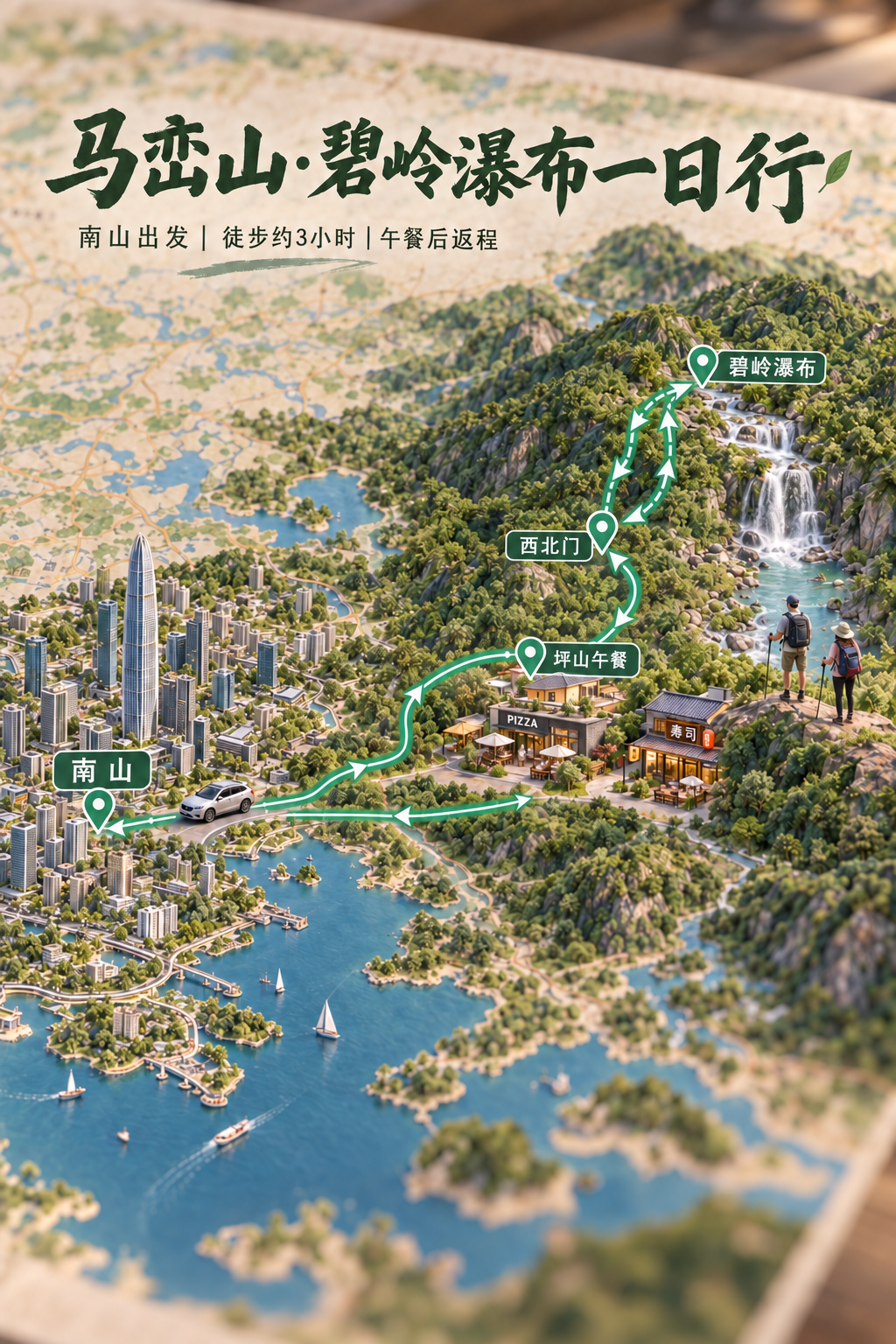马峦山一日行程的立体地图封面